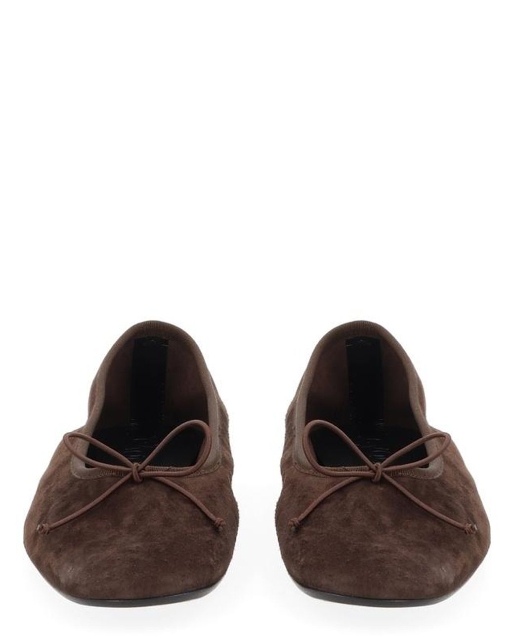 Aeyde Brown Bow-Detail Ballet Flats