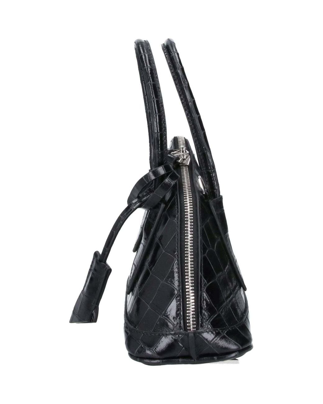 The Attico Black The Embossed Zipped Top Handle Bag