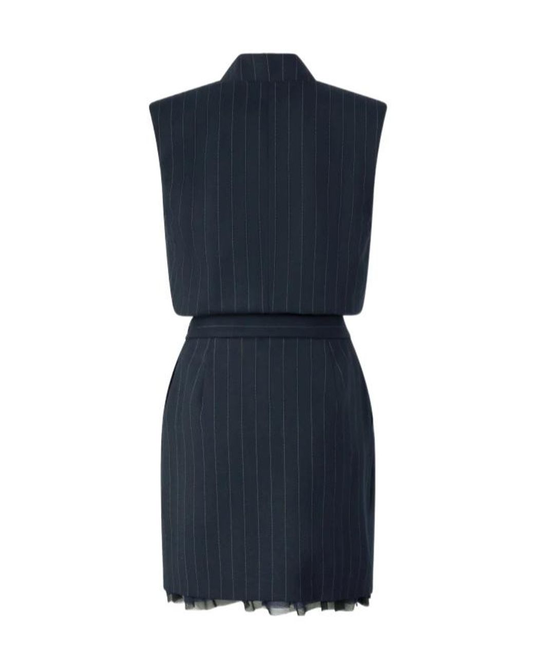 Pinko Blue Wrapped Striped Mini Dress