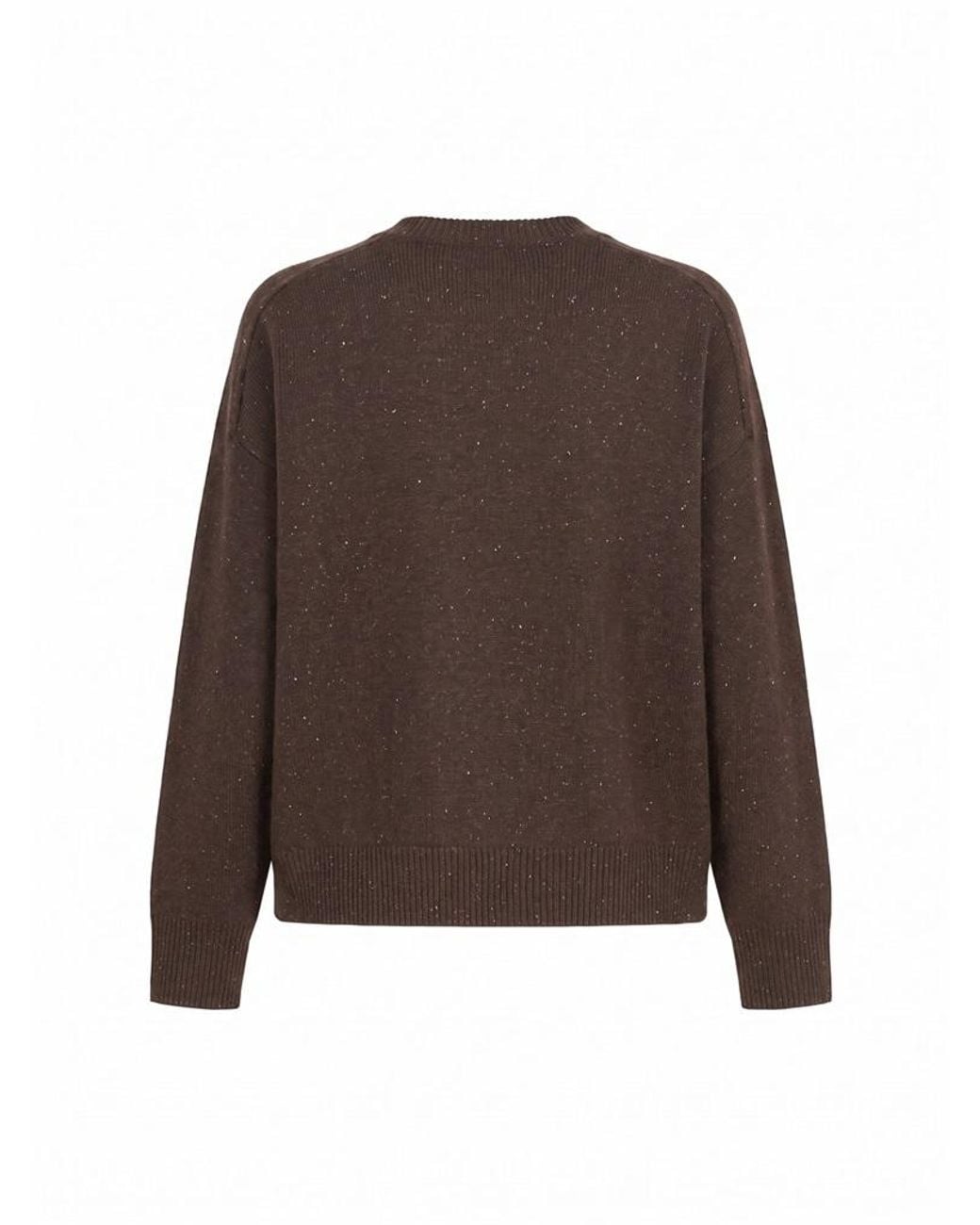 Peserico Brown Embellished Drop-Shoulder Jumper