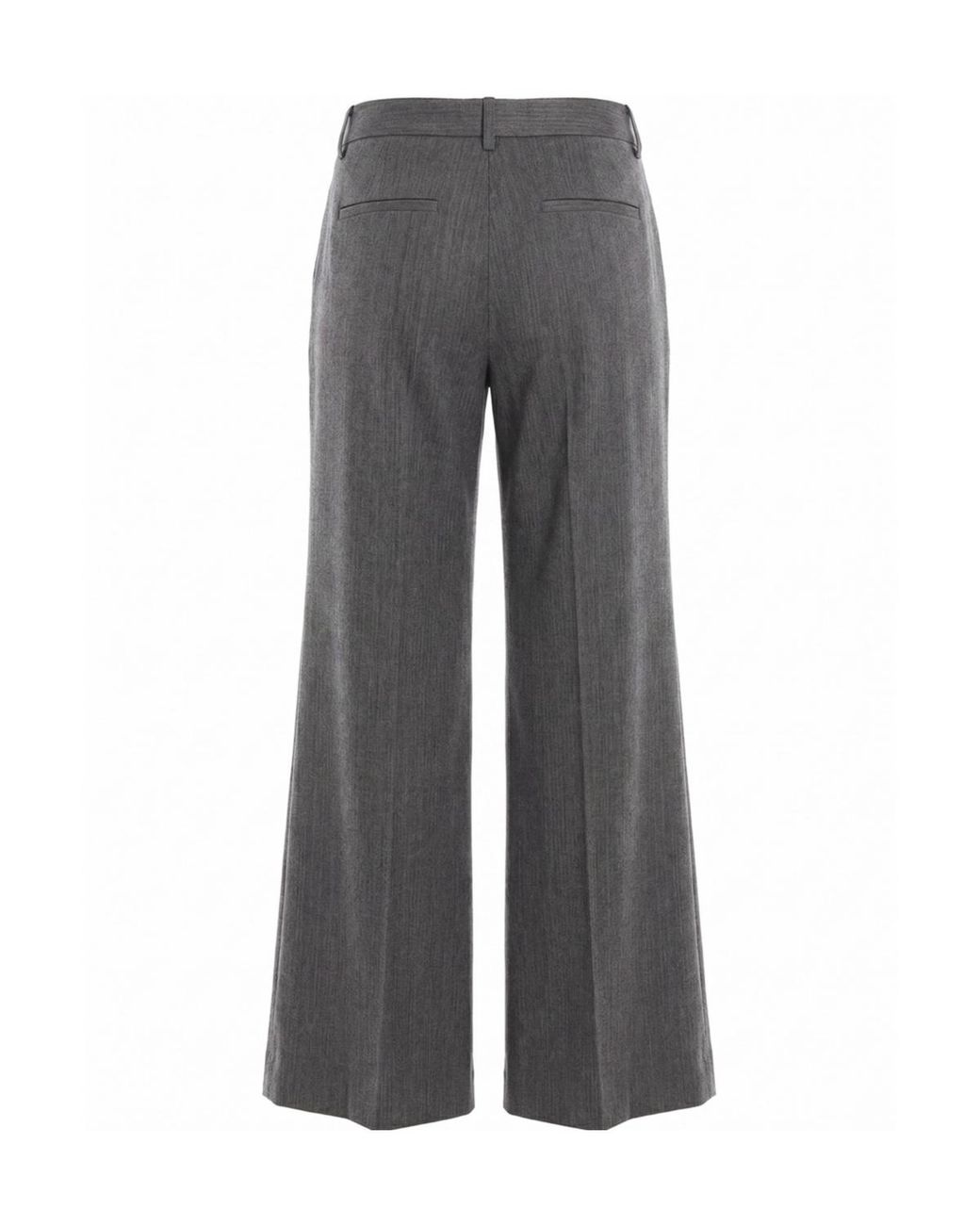Ermanno Scervino Gray Wide-Leg Herringbone Pants