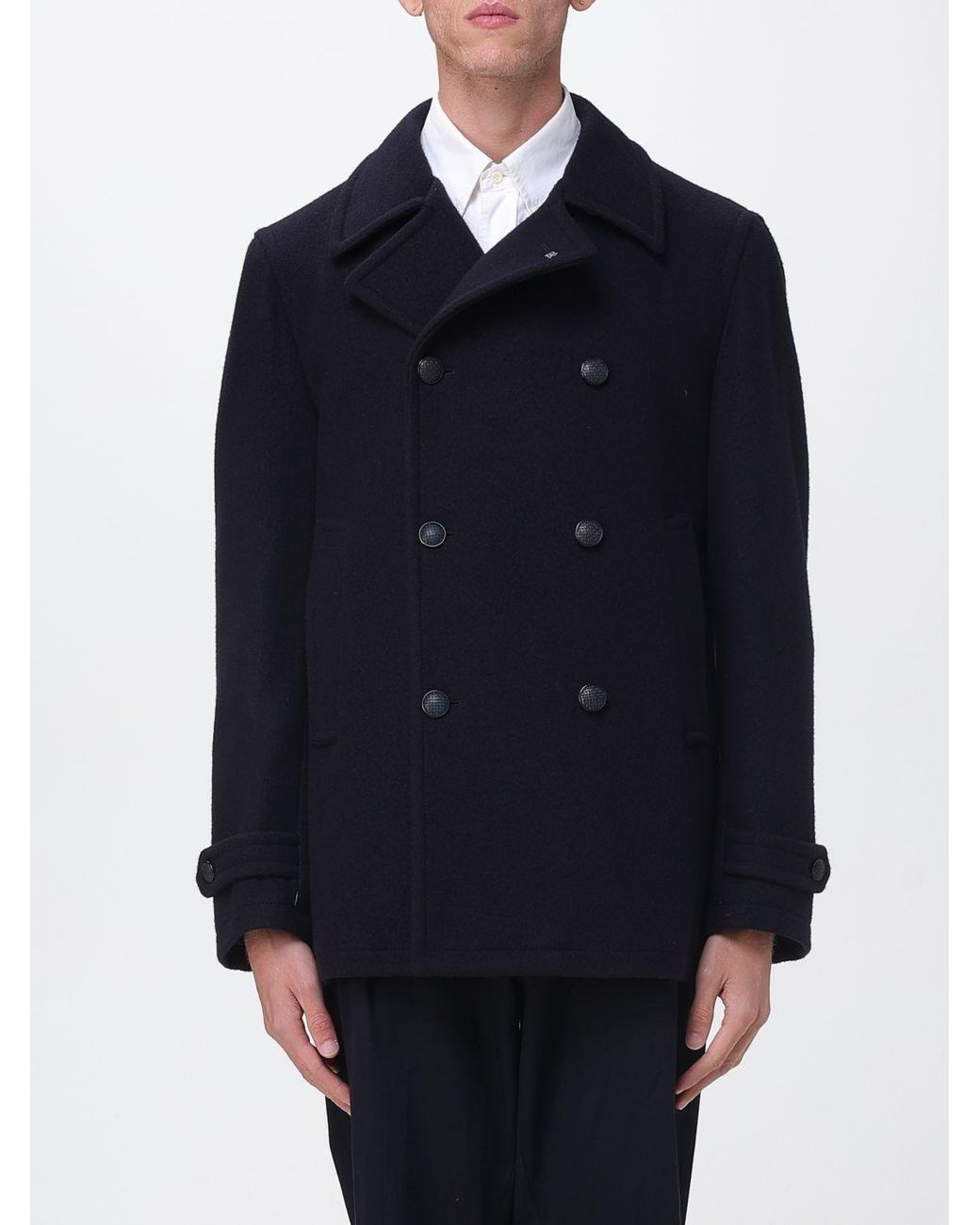 Tagliatore Blue Monaco Coat for men