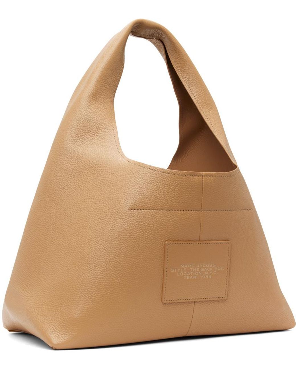 Marc Jacobs Natural The Sack Logo Detailed Shoulder Bag