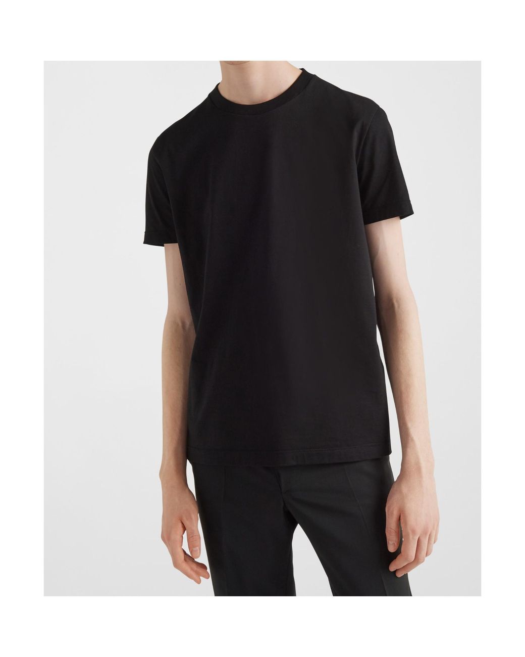 Prada Black Cotton T-Shirt Trio Set for men