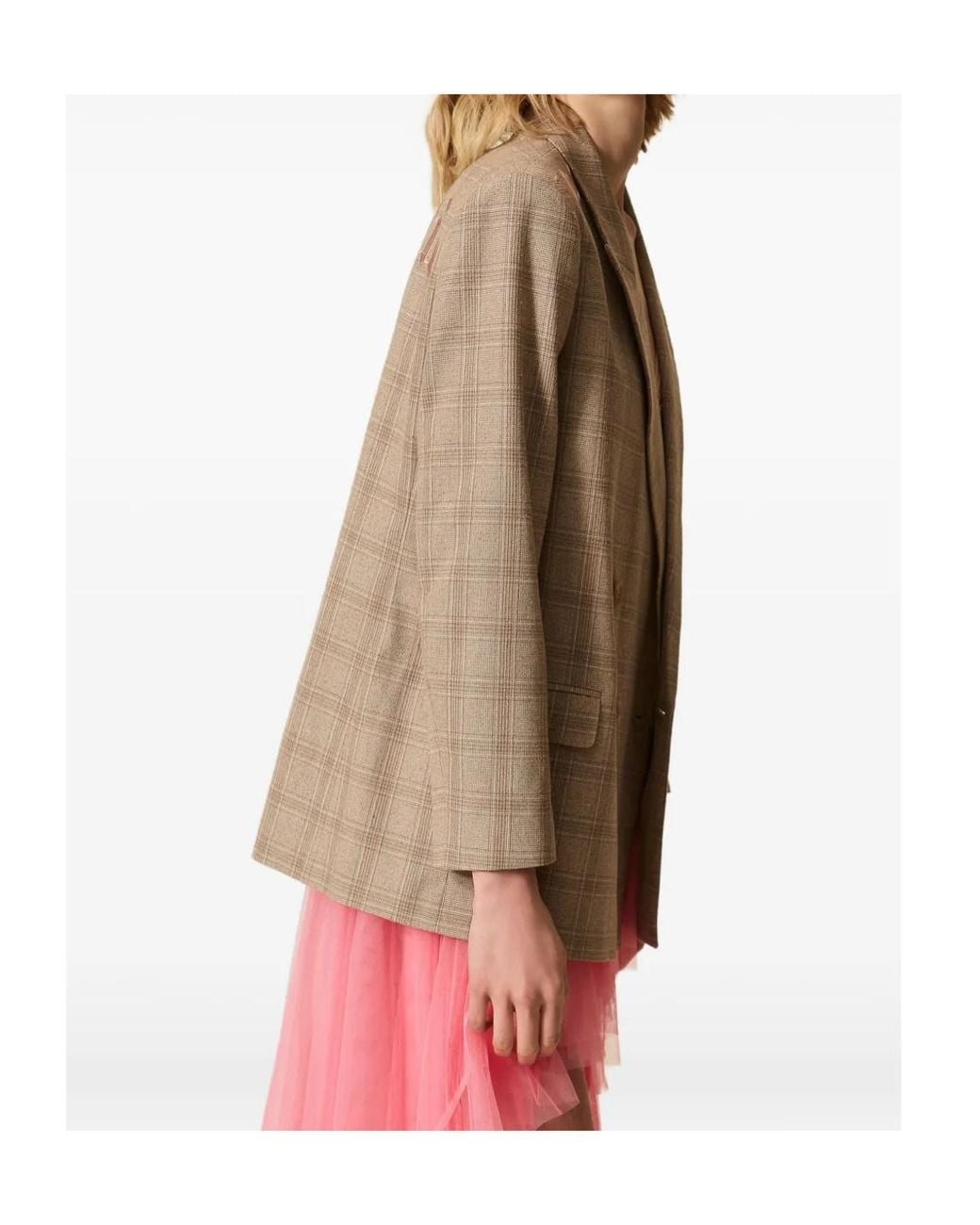 Twinset Natural X Myfo Checked Blazer