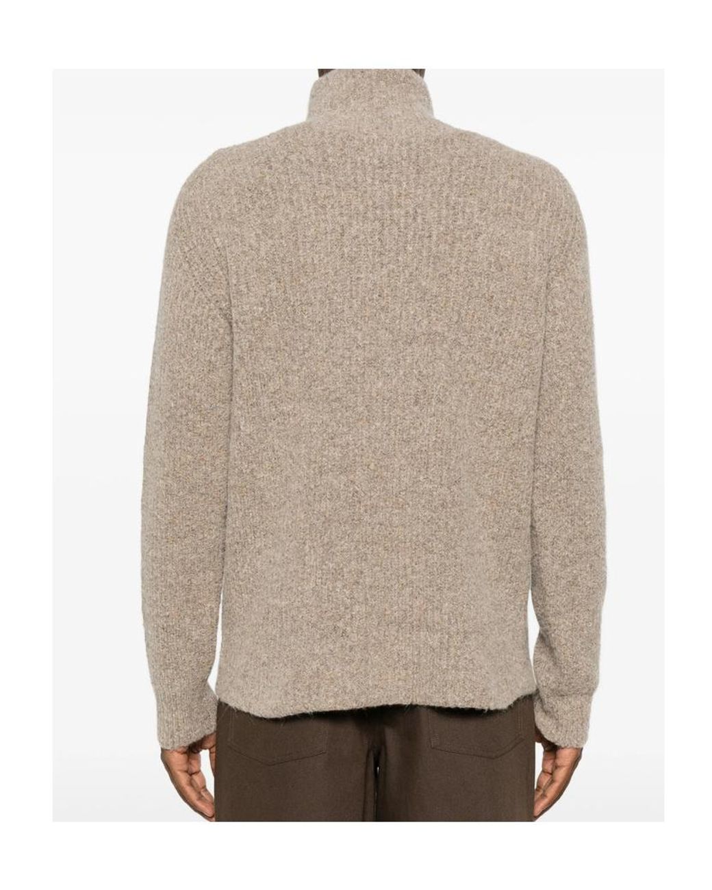 Roberto Collina Natural Turtleneck Knit Top for men