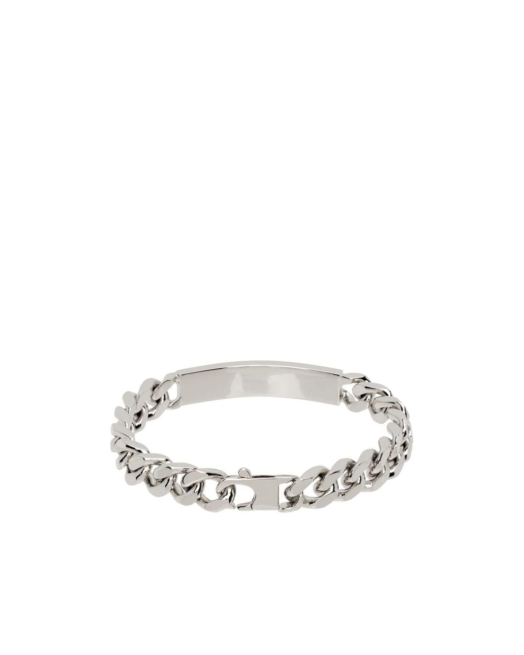 MM6 by Maison Margiela White Logo Plaque Chain Bracelet