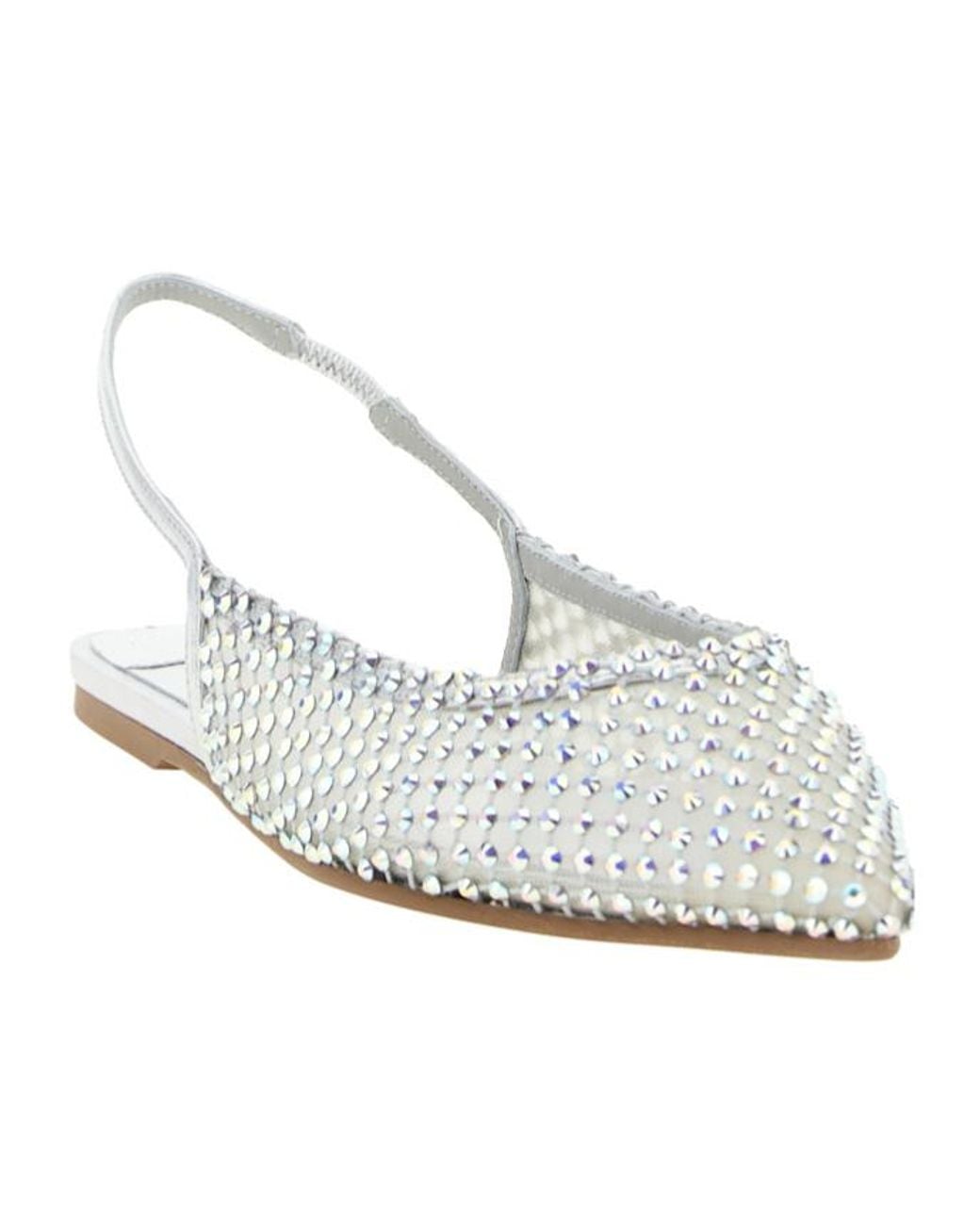 Le Silla White Gilda Crystal-Embellished Ballet Flats