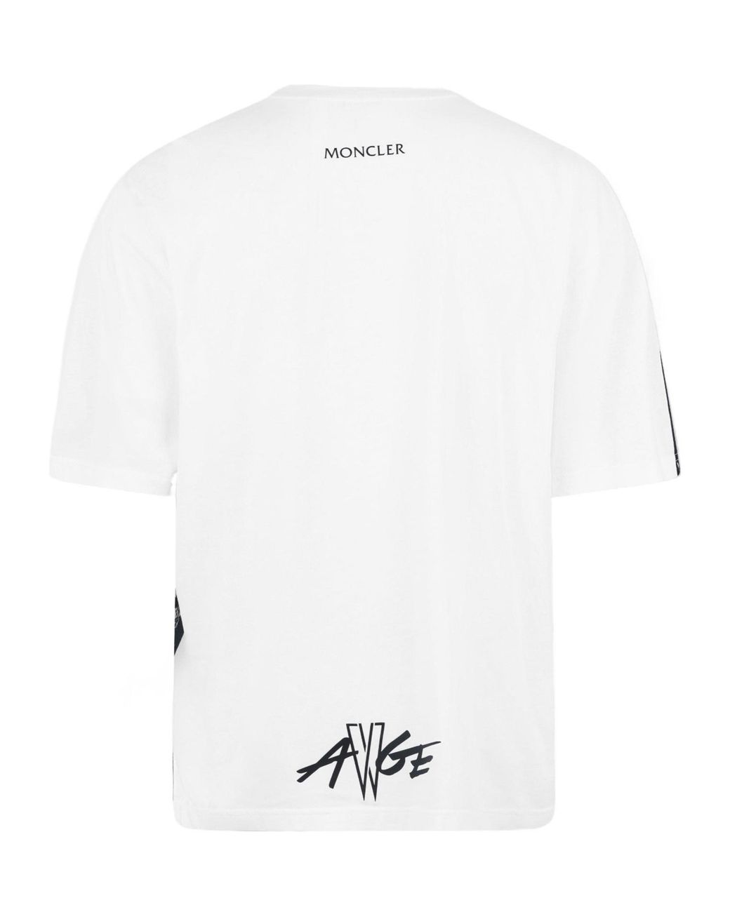 Moncler Black Printed Crew Neck T-Shirt for men