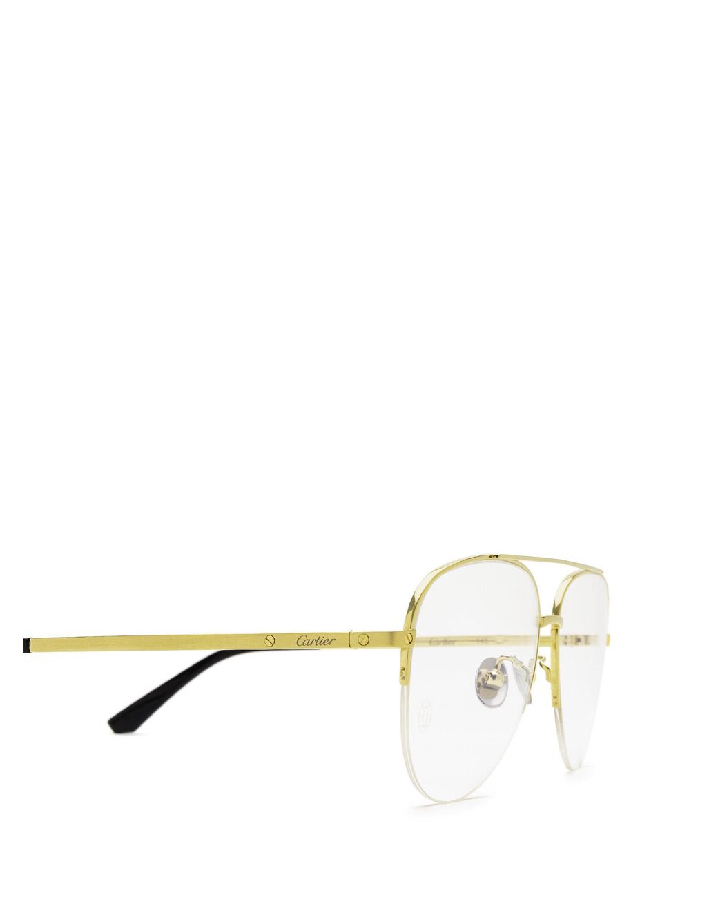 Cartier White Pilot Frame Glasses for men