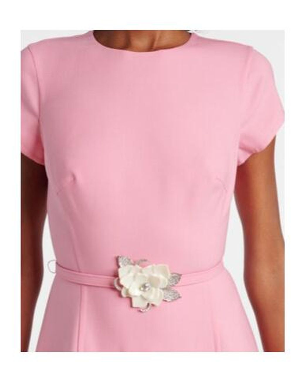 Oscar de la Renta Pink Wool-Blend Maxi Dress