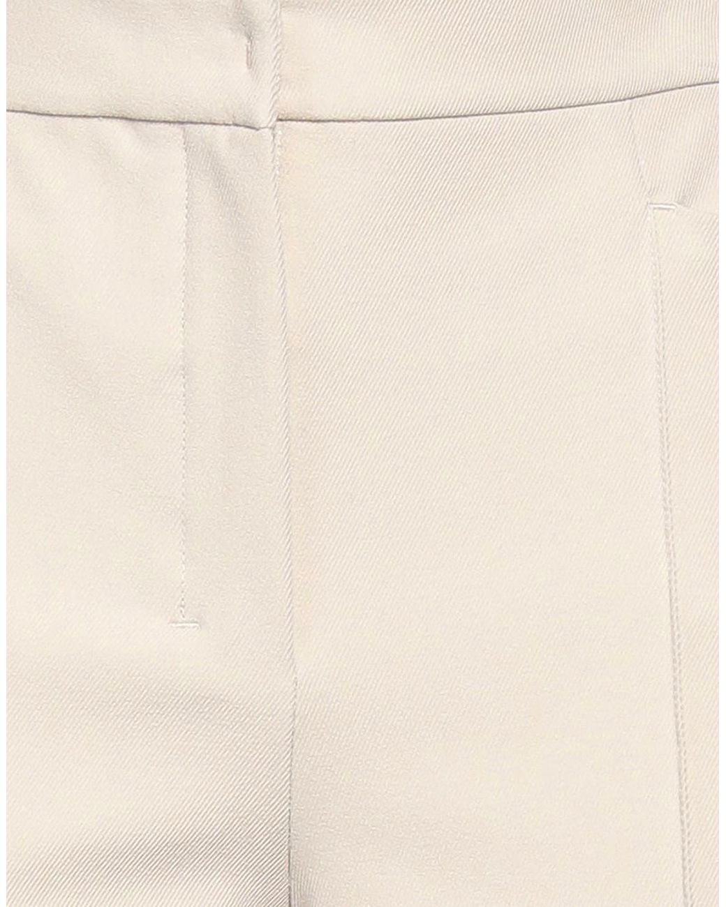 Max Mara White Solid-Color Straight-Leg Pants