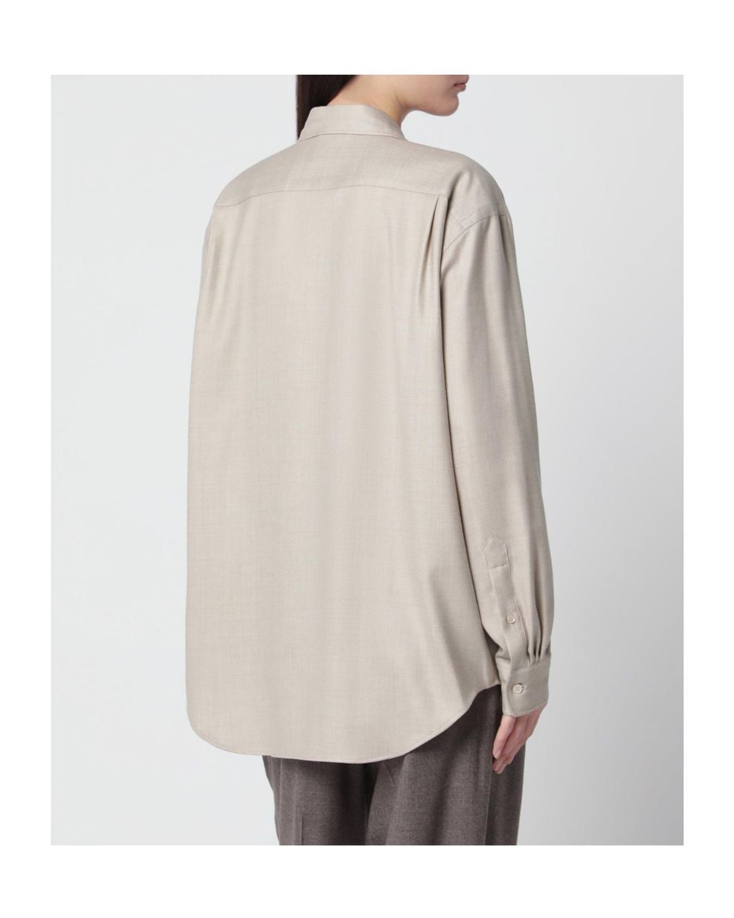 Auralee Natural Long-Sleeved Shirt