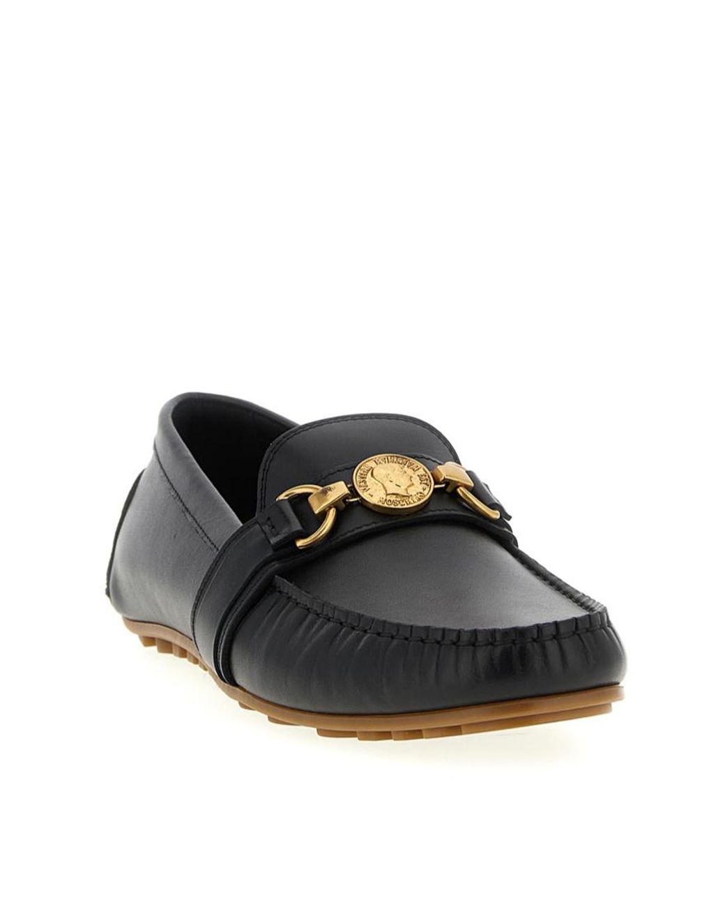 Moschino Black Logo Plaque Penny Loafers for men