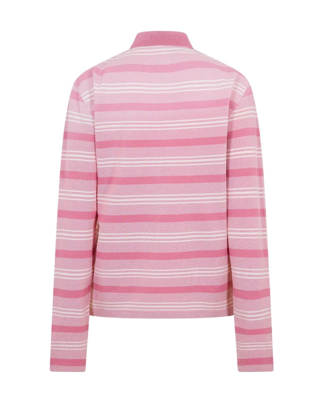 Prada Pink Striped Long Sleeve Polo Shirt