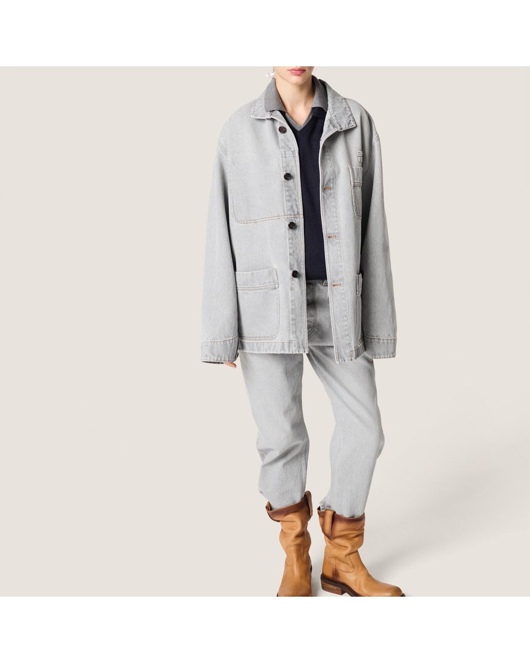 Miu Miu Gray Five-Pocket Denim Jeans
