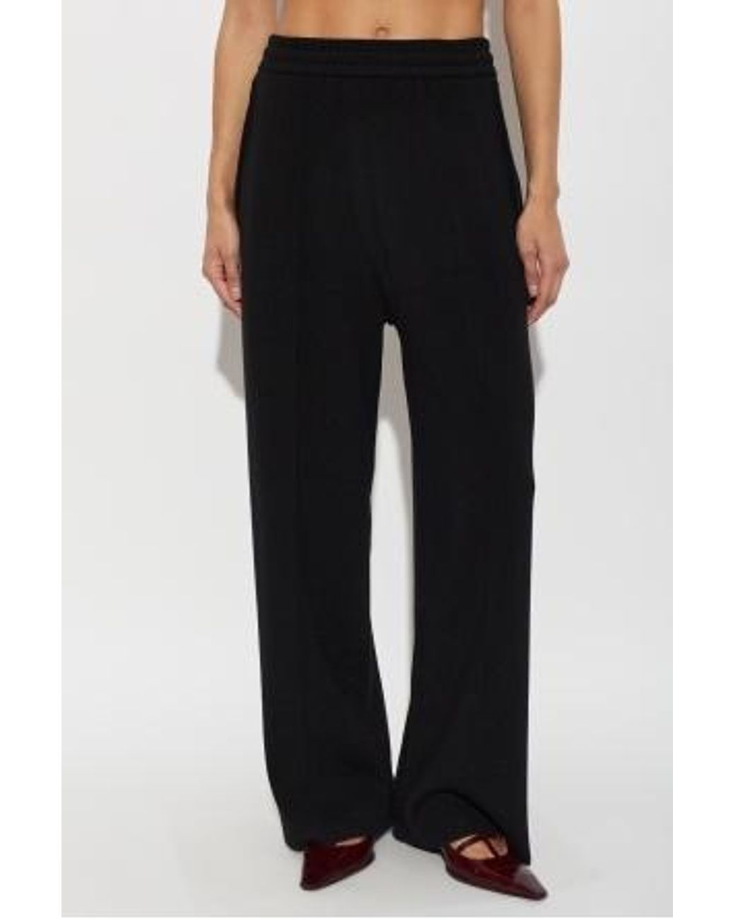 Lanvin Black Straight-Leg Knit Pants