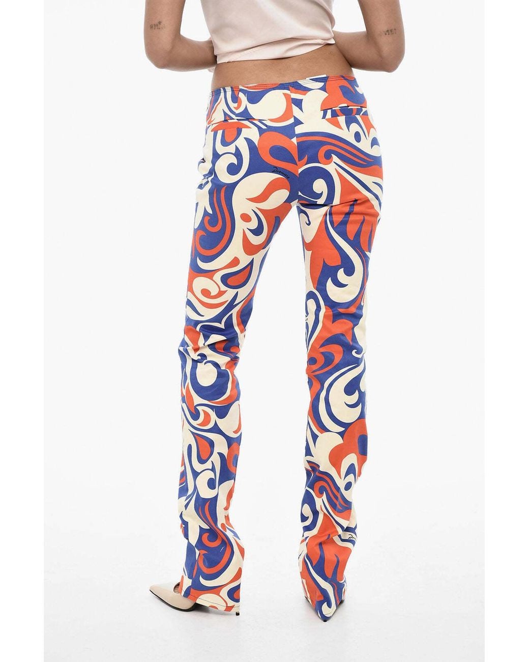DSquared² Red Patterned Regular-Waist Pants
