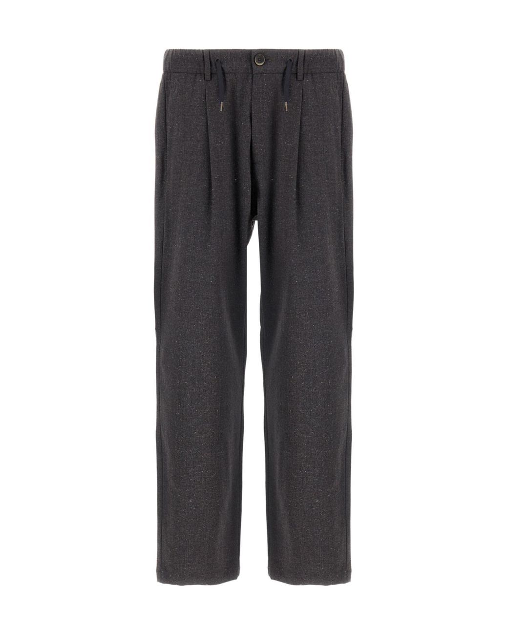 Herno Gray Resort Pleated-Front Trousers for men