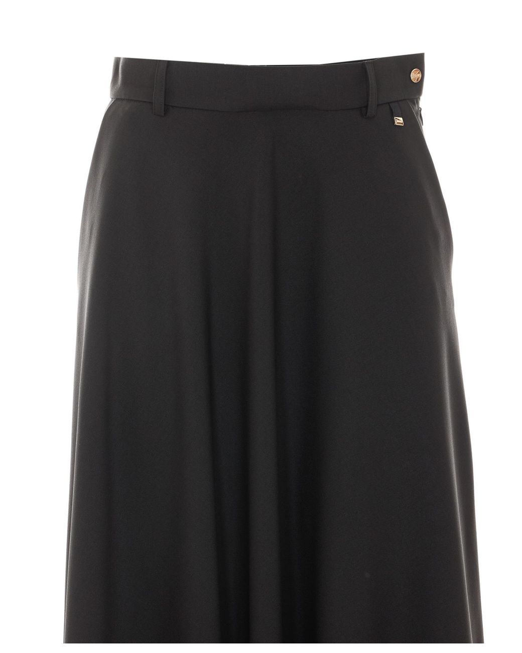 Herno Black Flared Maxi Skirt