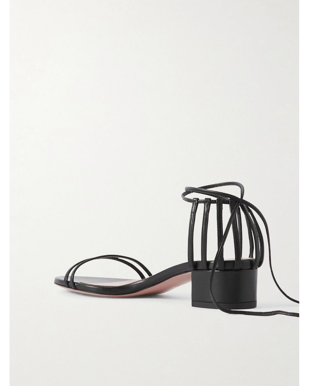 Aquazzura White Straight To Heaven Leather Sandals