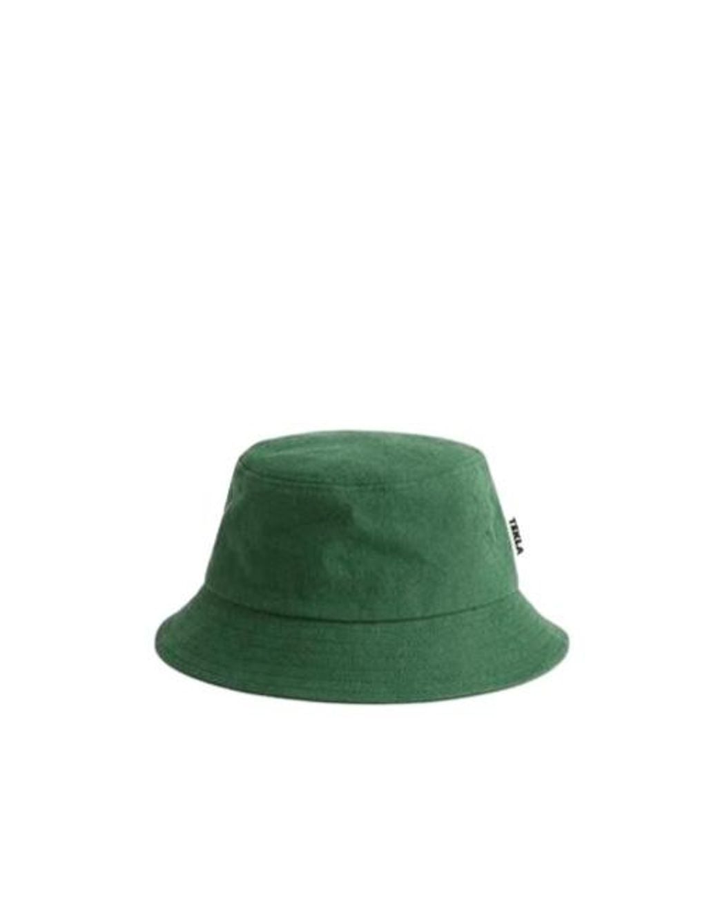 Tekla Green Cotton Fisherman's Hat