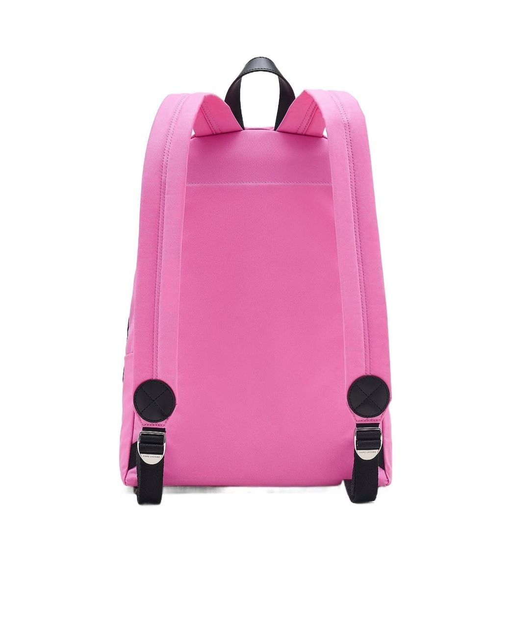 Marc Jacobs Pink The Biker Logo-Patch Zipped Large Backpack