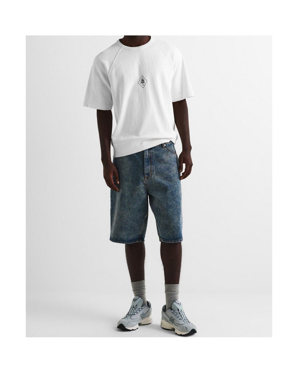 C P Company White Logo Crew Neck T-Shirt for men
