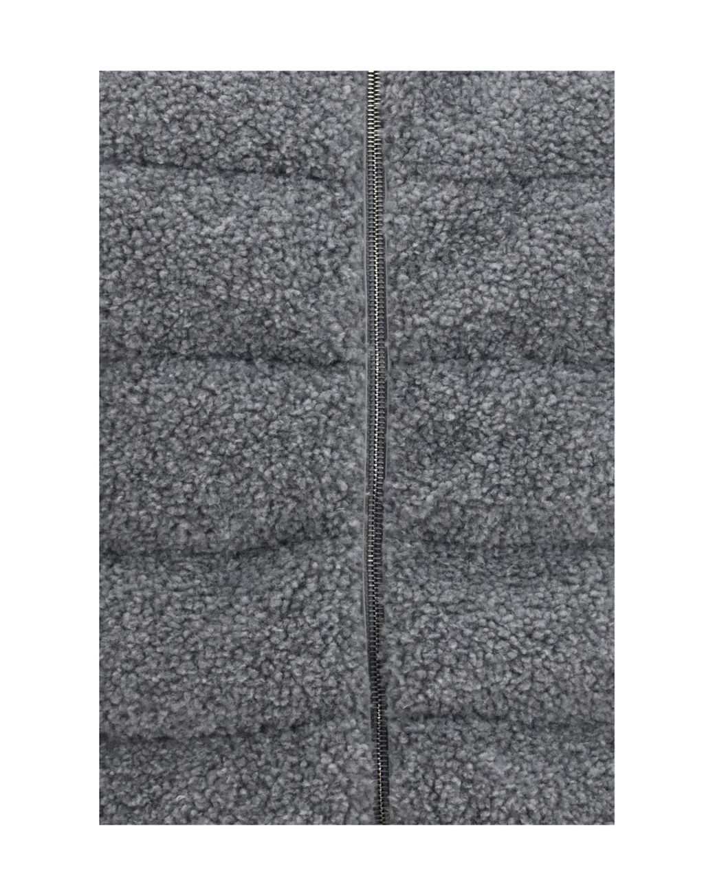 Herno Gray Shearling Front Quilted Vest