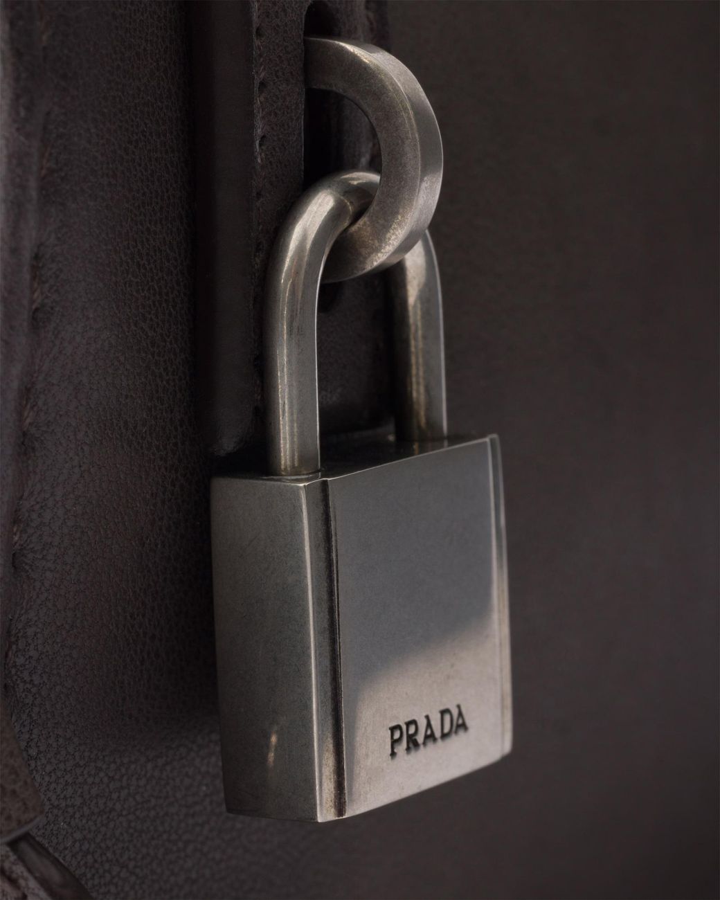 Prada Black Antiqued Leather Pouch for men