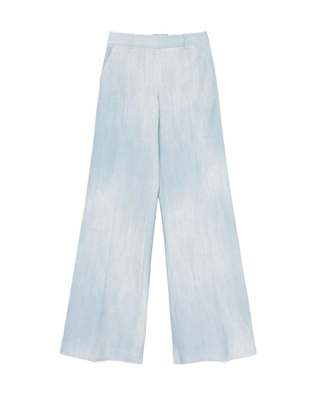 Ermanno Scervino Blue Faded Wide-Leg Trousers