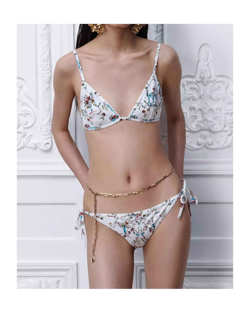 Dior White Iviera Bikini Bottom