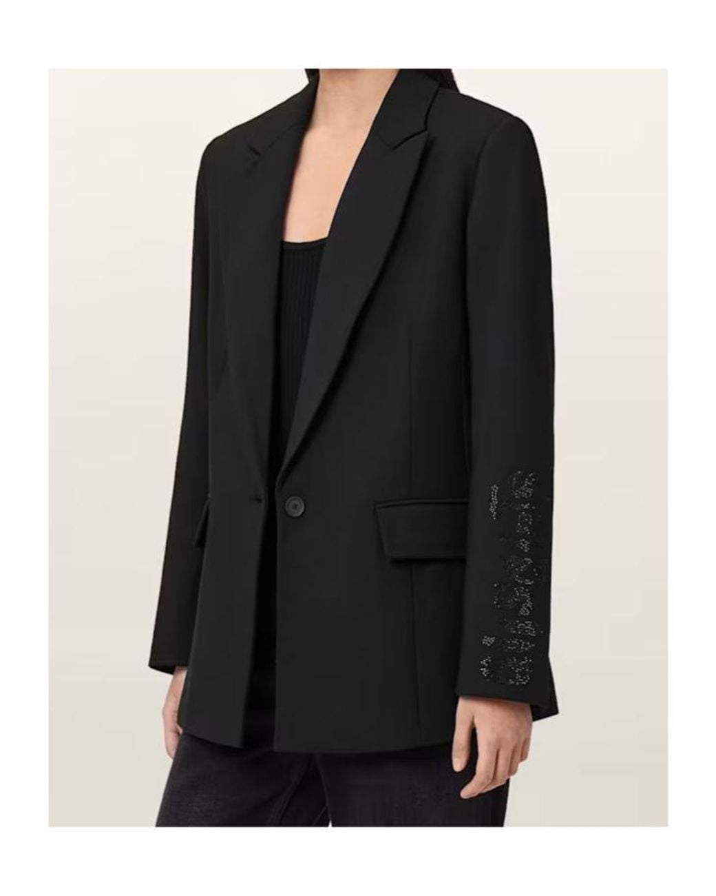 AllSaints Black Ottie Relaxed Skull Blazer