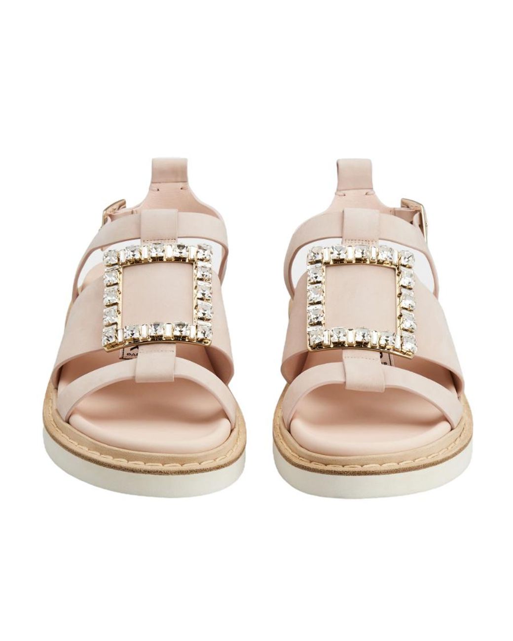 Roger Vivier Natural Buckle Embellished Sandals