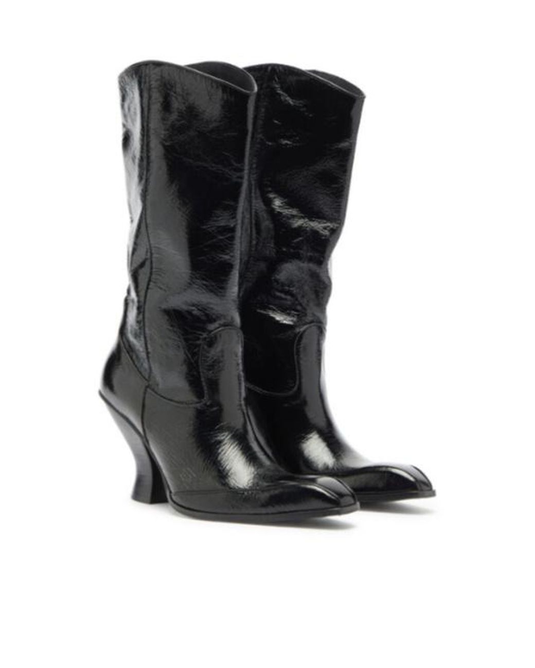 DIESEL Black D-Luffy Patent Leather Boots