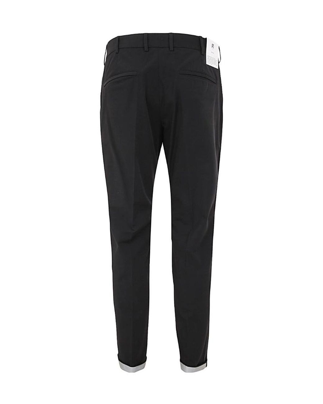 PT01 Black Logo Casual Trousers for men