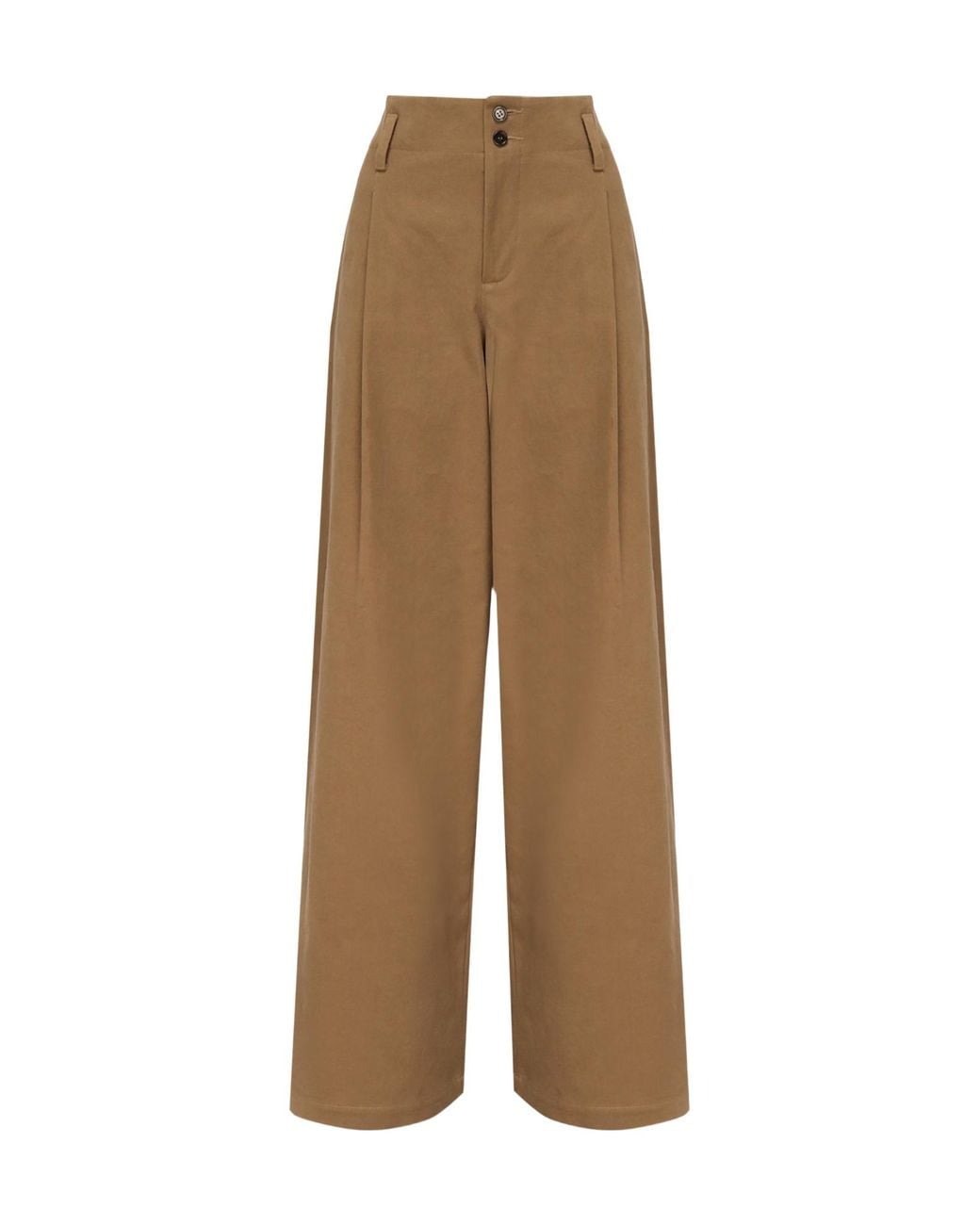 Chloé Natural Chloé Front-Zipped Belt-Looped Trousers