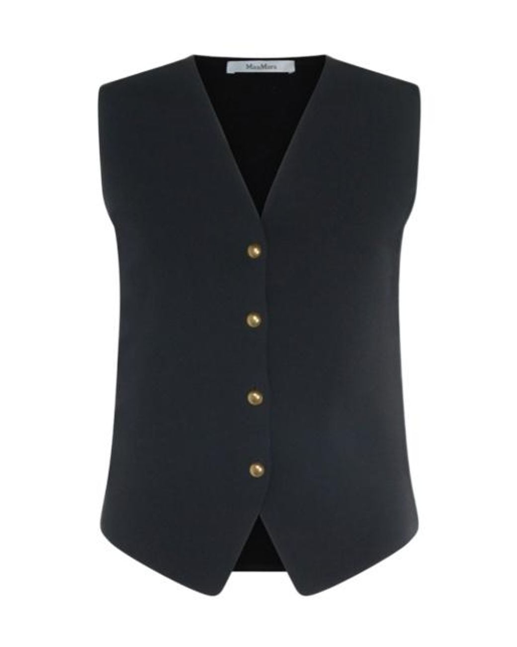Max Mara Blue Viscose Crepe Yarn Gilet