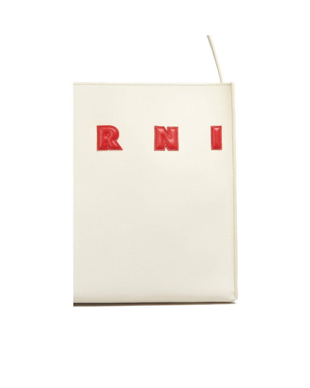 Marni White Museo Logo Patch Small Hobo Bag