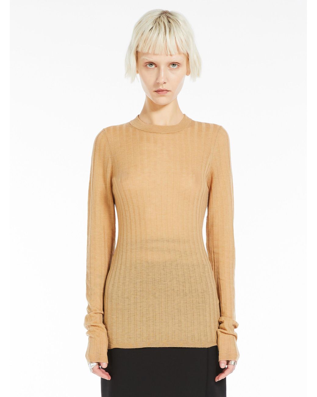 Sportmax Natural Crewneck Long-Sleeved Jumper