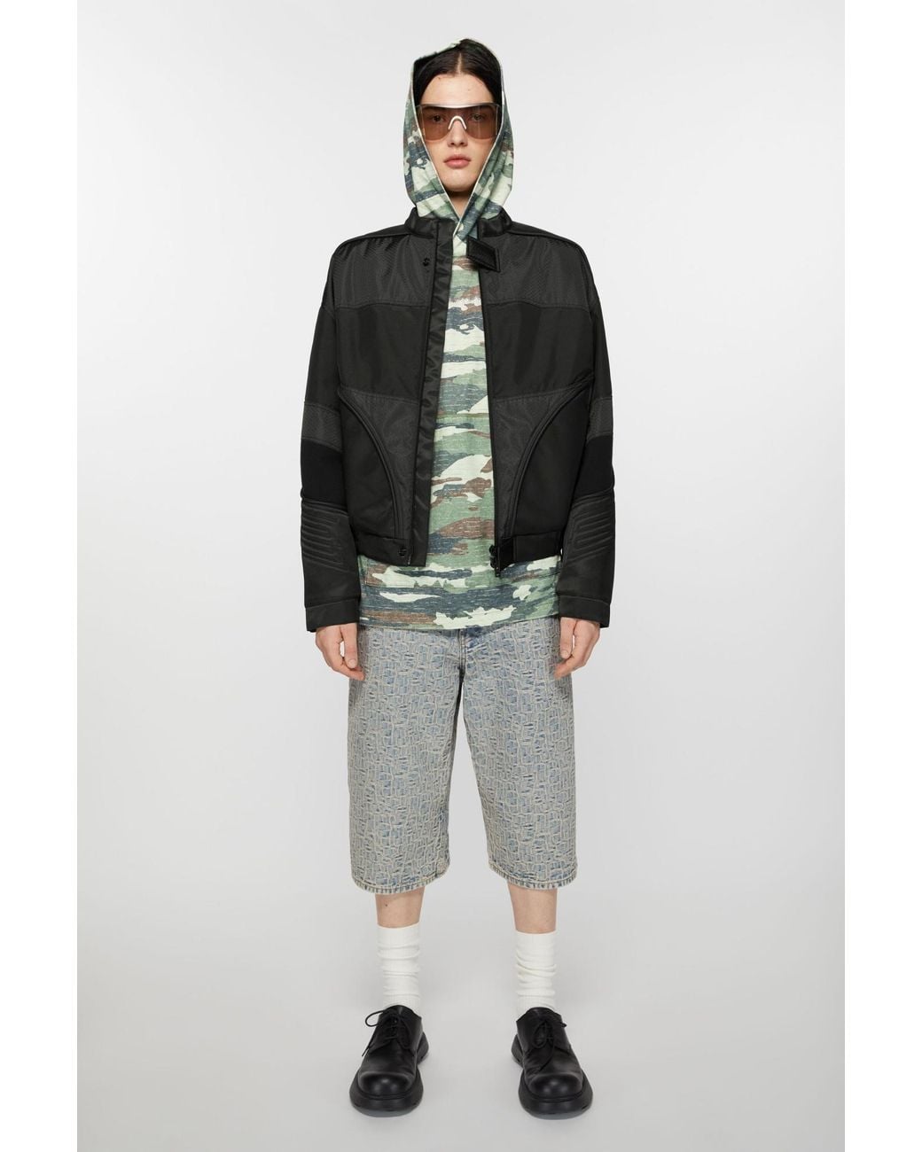 Acne Black Panelled Padded Jacket for men