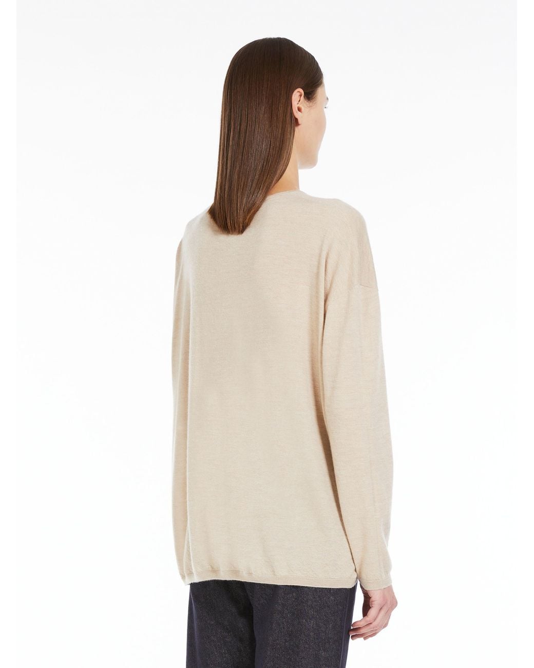 Max Mara Natural Freccia V-Neck Long-Sleeved Jumper