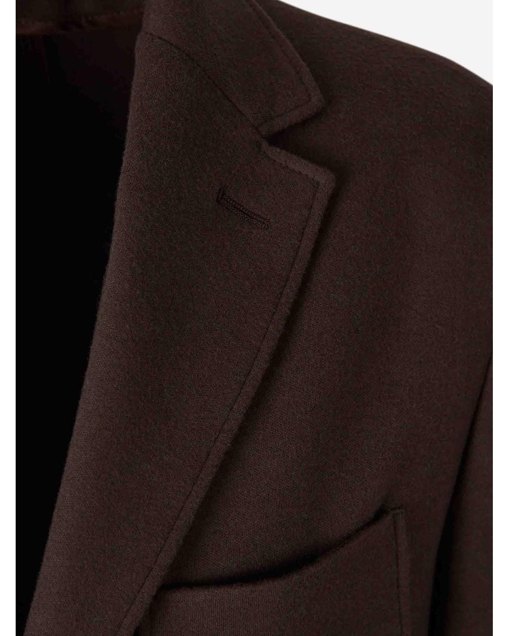 Canali Black Double-Breasted Virgin Wool Jacket for men