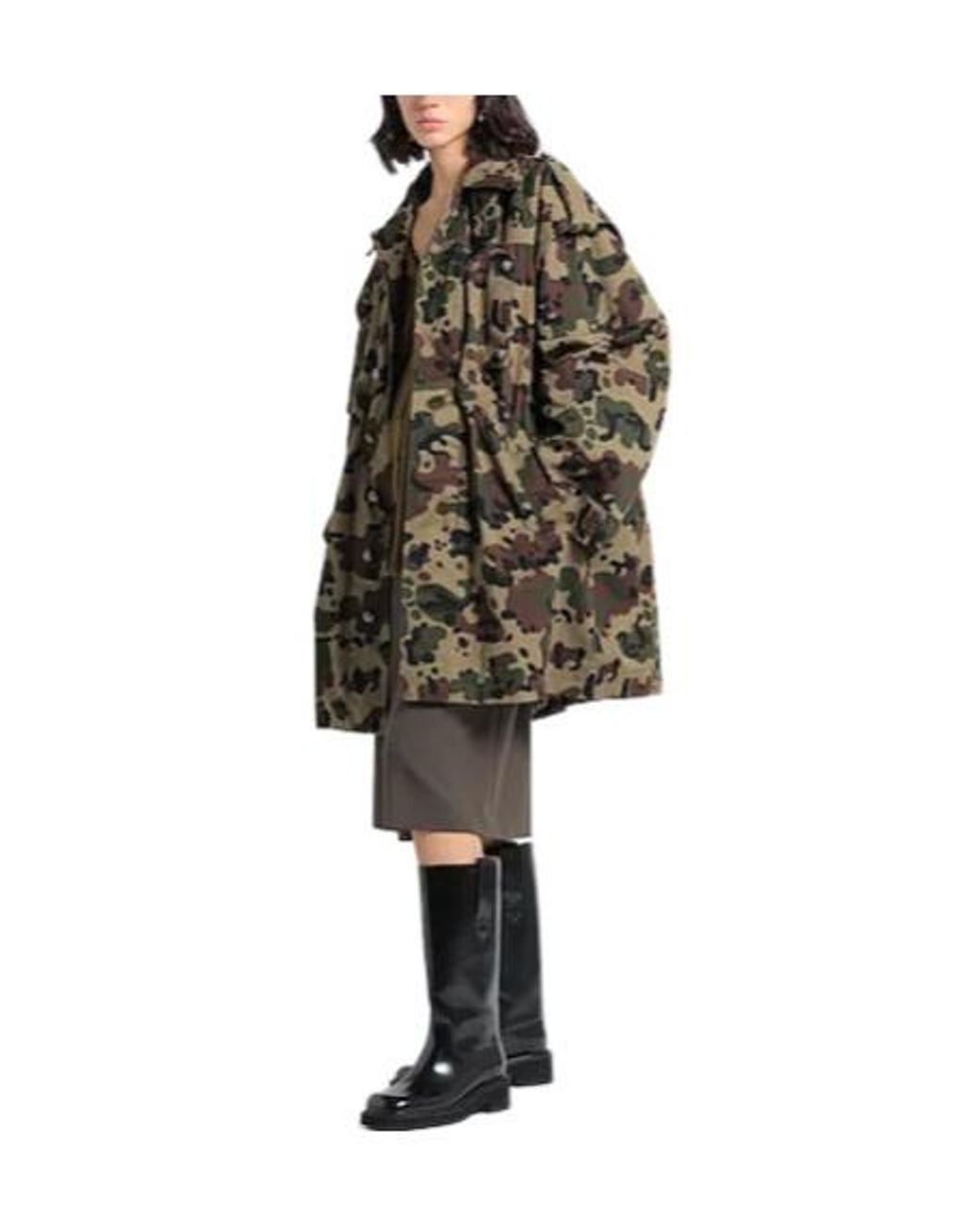 Dolce & Gabbana Brown Camouflageprint Longsleeve Trench Coat