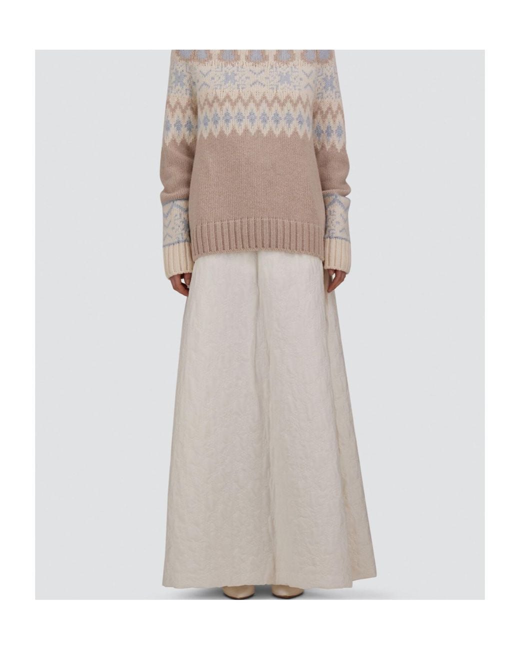 Herno White Drawstring Waist Maxi Skirt