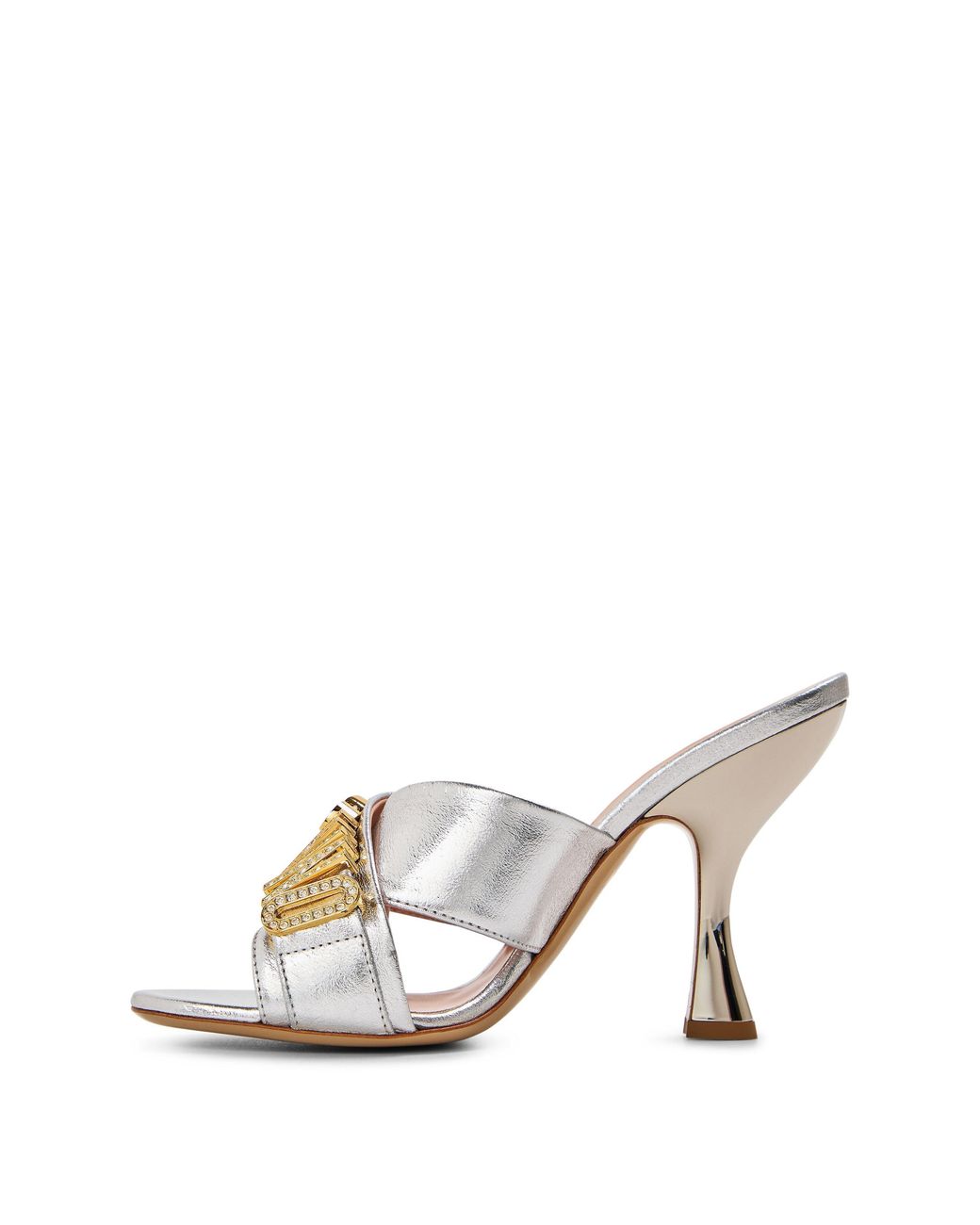 Moschino White Letter Printed Heeled Mules