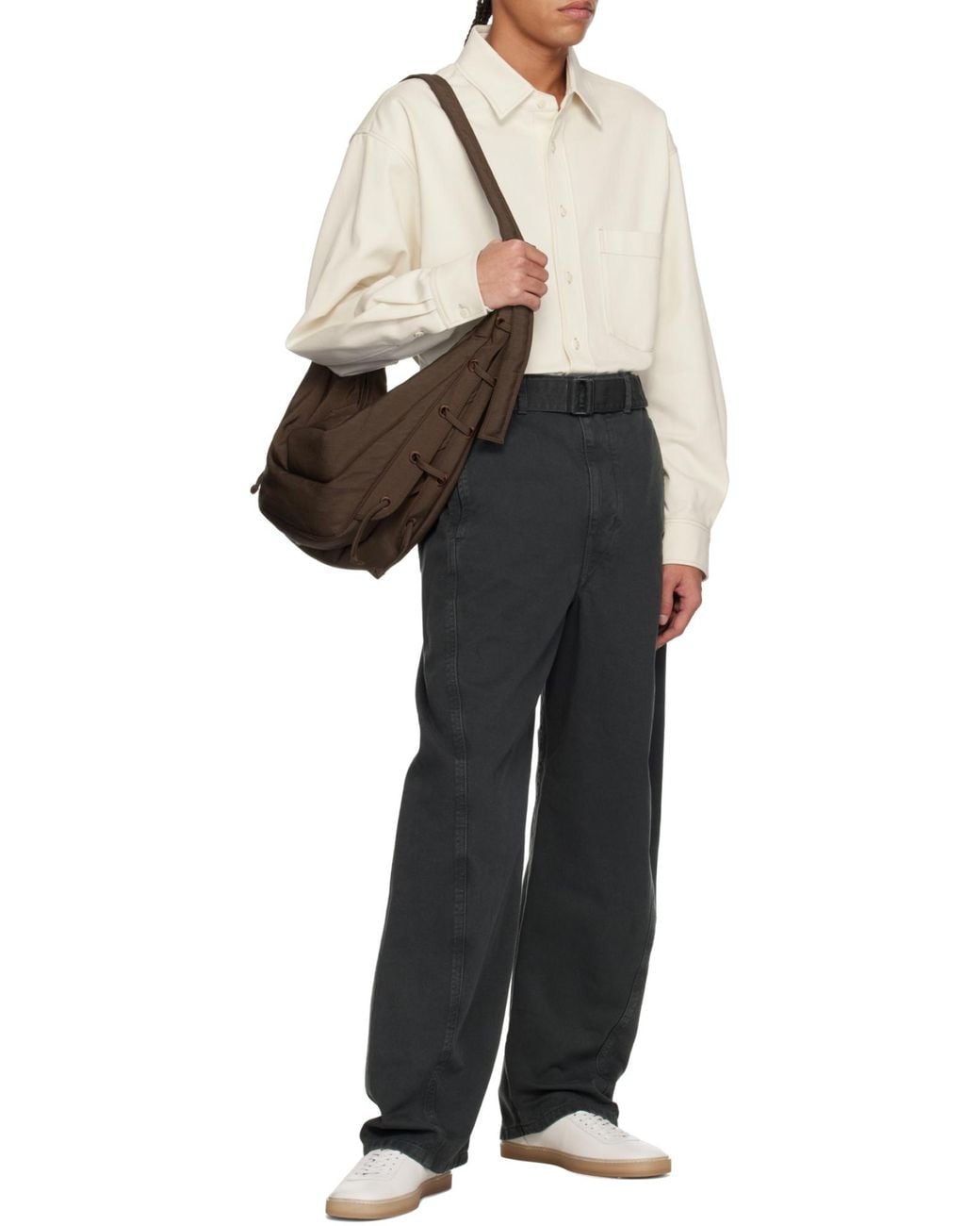 Lemaire Brown Game Medium Zipped Shoulder Bag