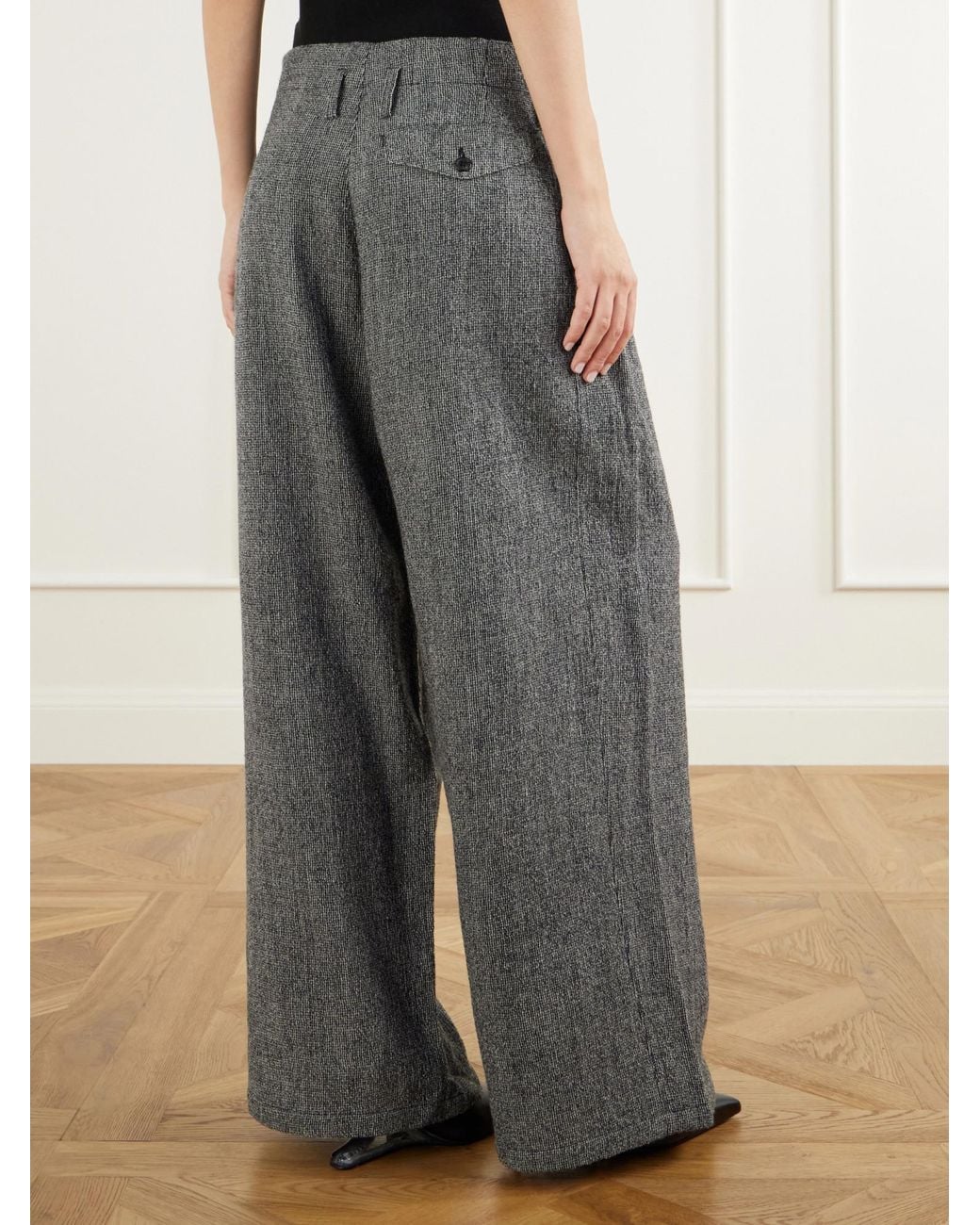 R13 Gray Wool Wide-Leg Pants
