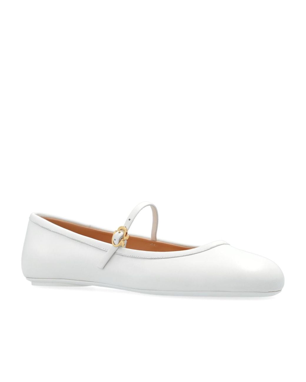 Gianvito Rossi White Round Head Ballet Flats
