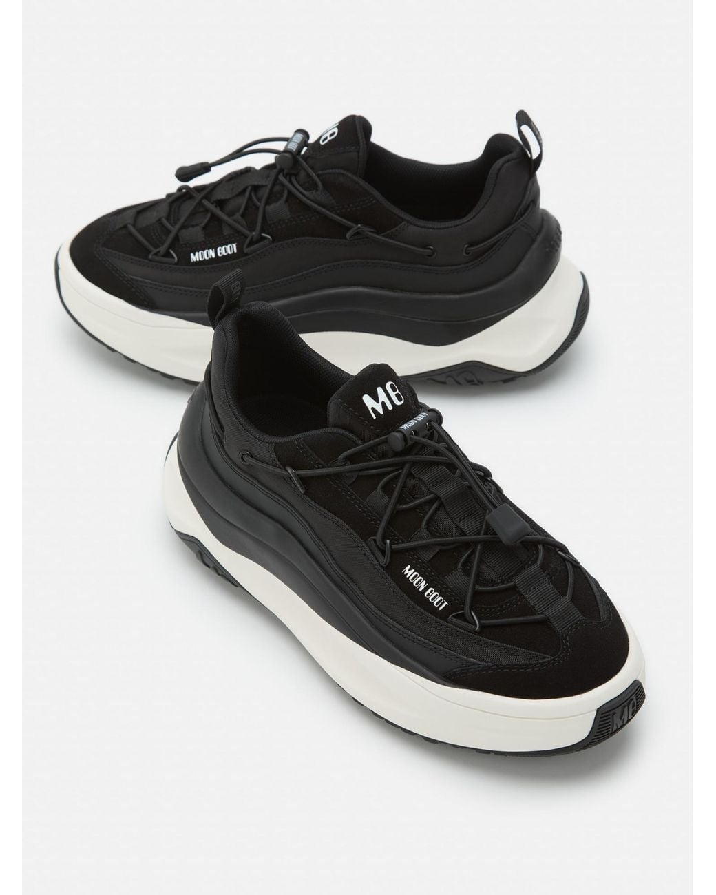 Moon Boot Black Ankle Sneakers With Distinctive Sole for men